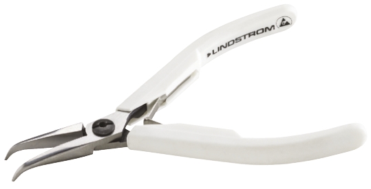 Lindstrom 7892 Electronics Pliers, Long Nose Pliers, 129 mm Overall, Bent Tip, 29mm Jaw