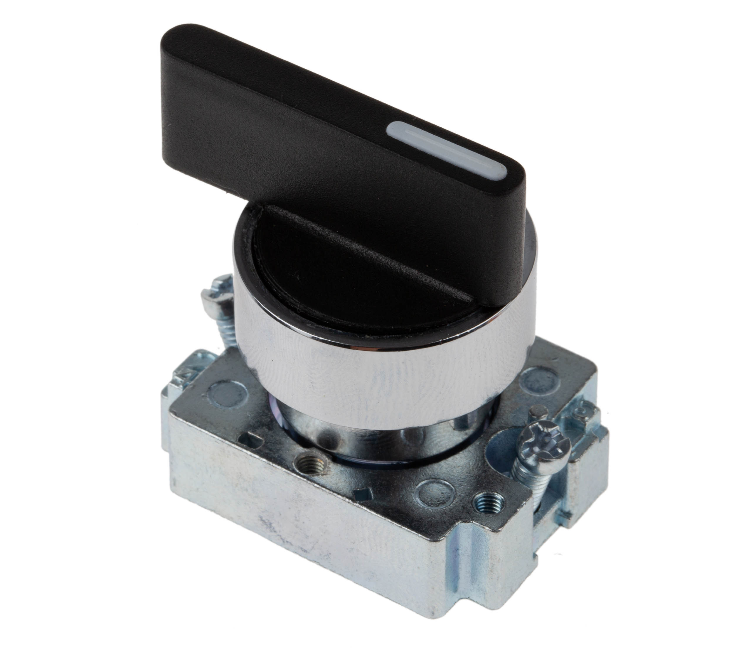 RS PRO 2 Position Selector Switch Head, 22mm Cutout, Black Handle