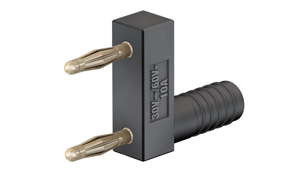 Staubli Black Plug Banana Connector, 2mm Connector, Socket Termination, 10A, 30V, Gold Plating