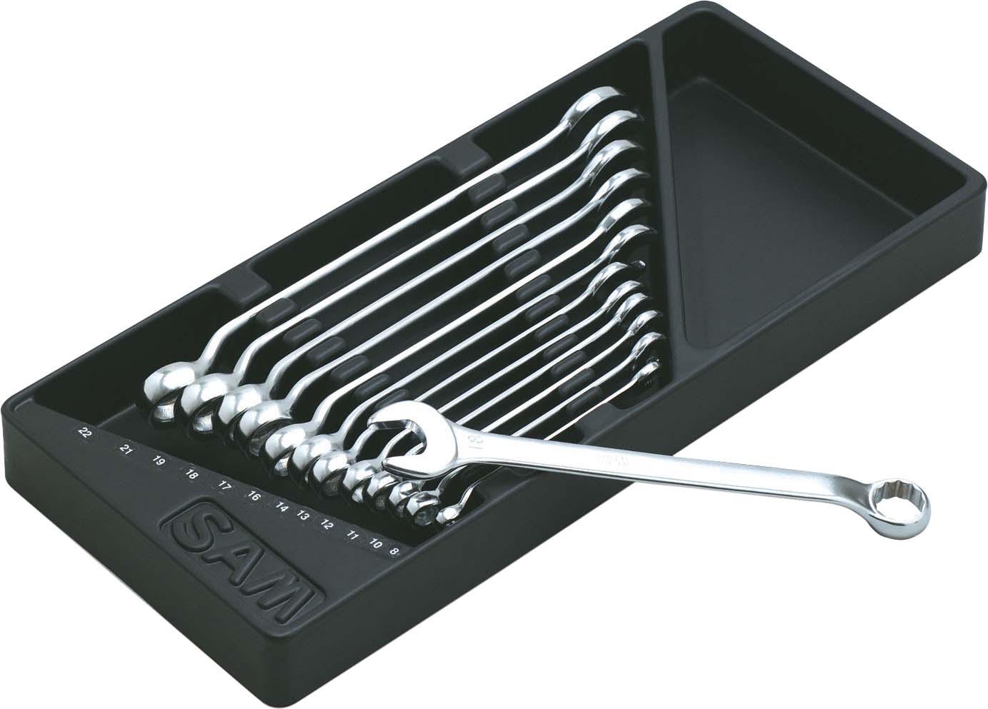 SAM 12-Piece Combination Spanner Set, 8 → 22 mm, Chrome Vanadium Steel