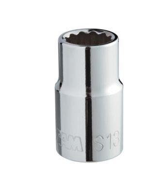 SAM 1/2 in Drive 13mm Standard Socket, 12 point, 38 mm Overall Length