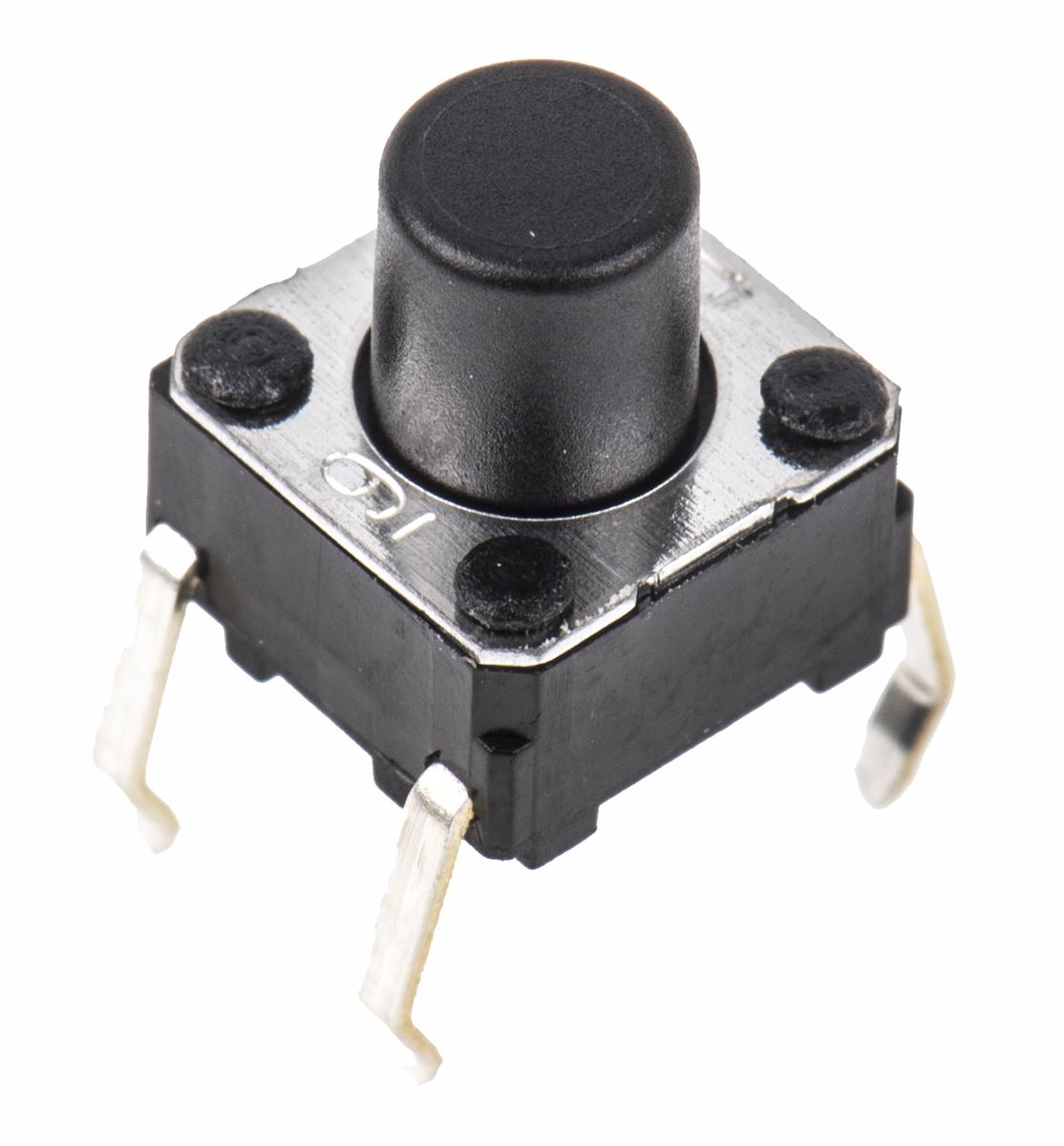 Plunger Tactile Switch, SPST 50 mA @ 24 V dc 3.6mm Through Hole