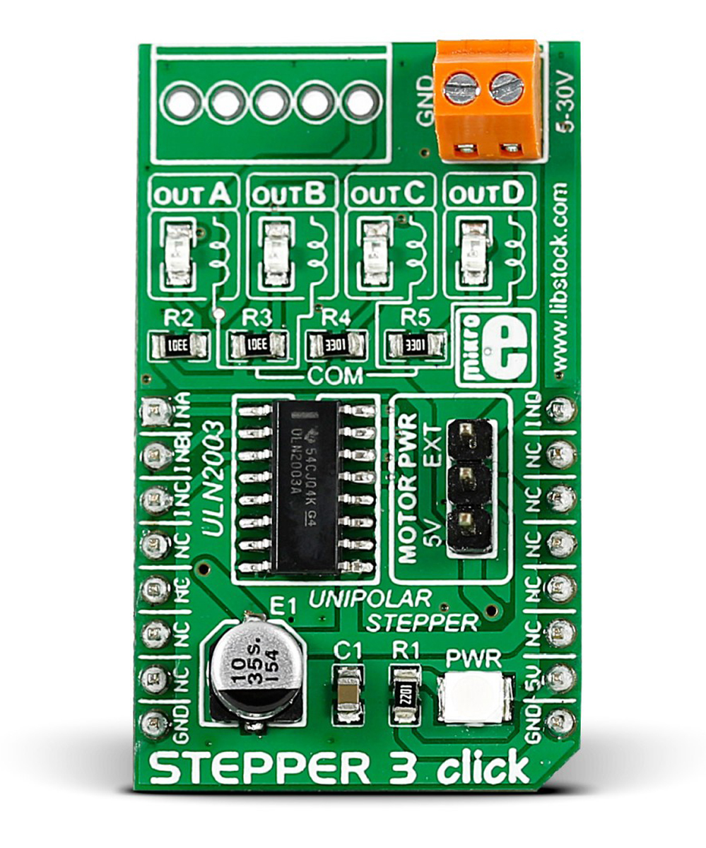 MikroElektronika Stepper 3 Click Motor Controller for ULN2003 for MikroBus