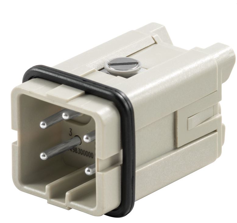 Weidmuller Heavy Duty Power Connector Insert, 16A, Male, HA Series, 4 Contacts