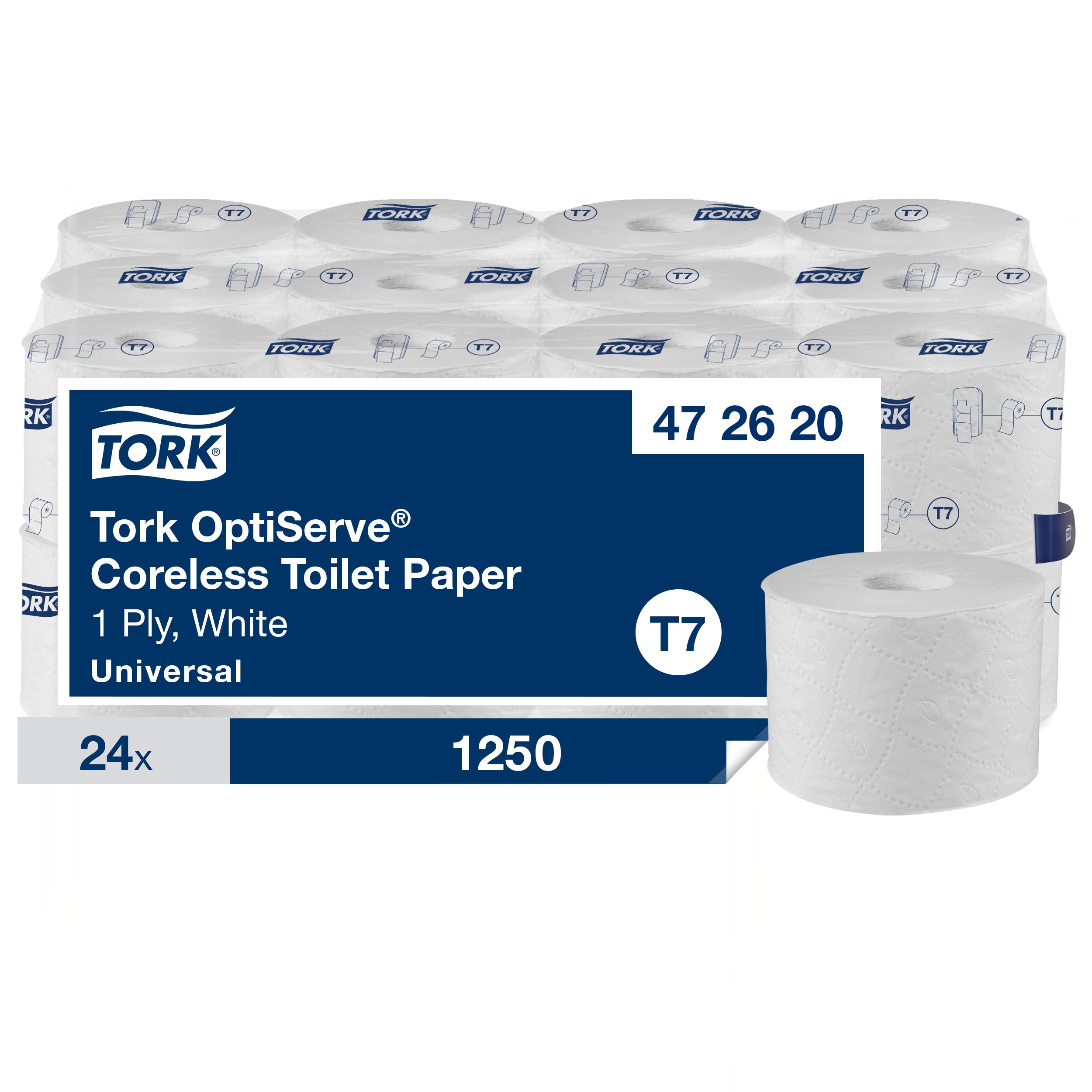 Tork 24 rolls of 1250 Sheets Toilet Roll, 1 ply