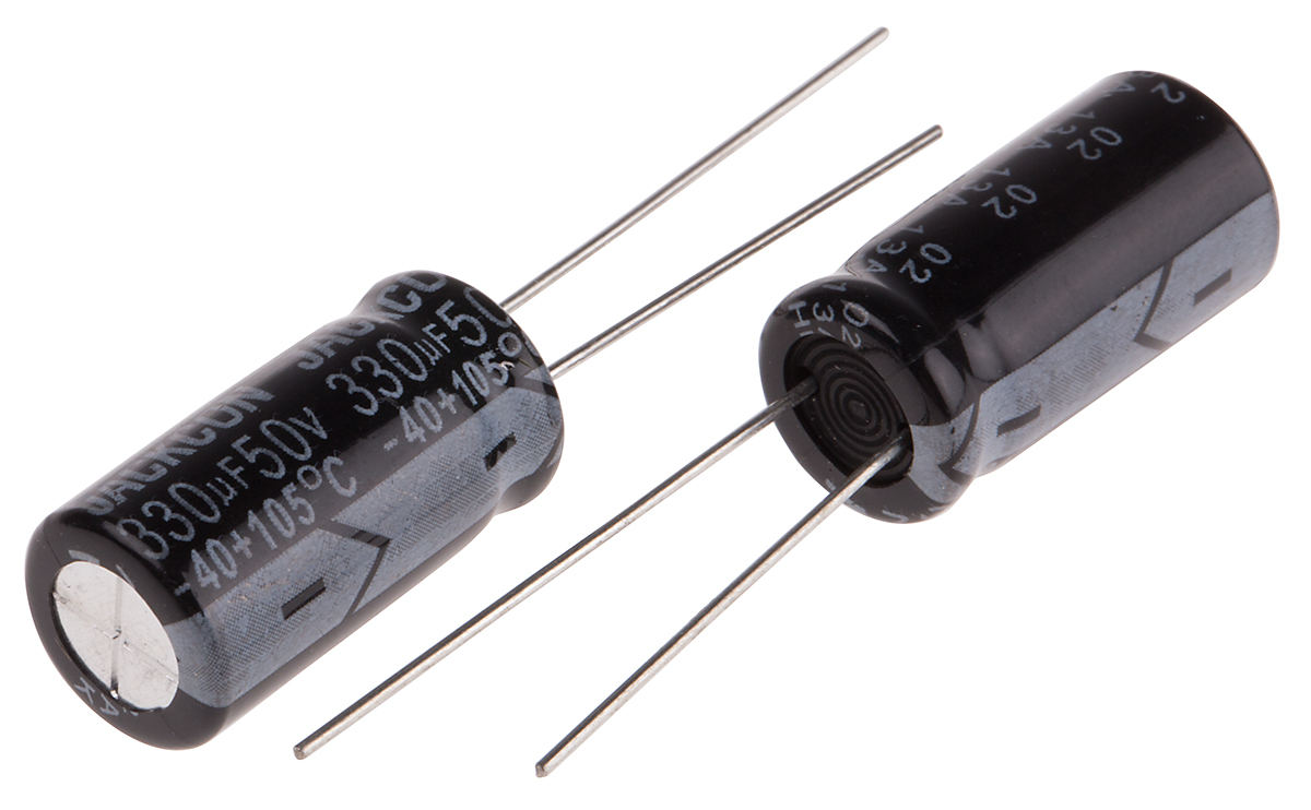 RS PRO 330μF Aluminium Electrolytic Capacitor 50V dc, Radial, Through Hole