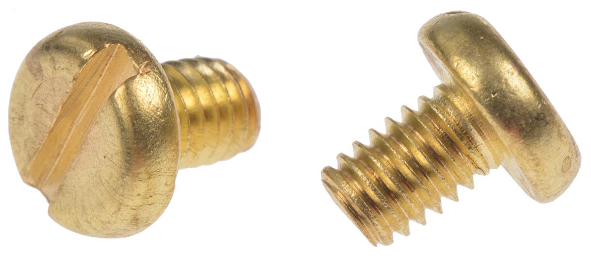 RS PRO Slot M4 Pan Brass Machine Screws DIN 85 x 6.0mm