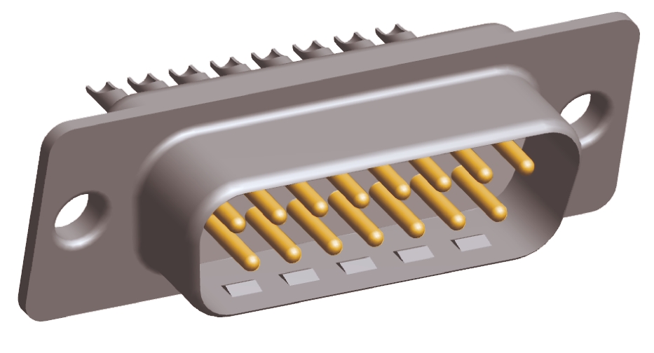 TE Connectivity 15 Way Panel Mount D-sub Connector Plug, 2.74mm Pitch