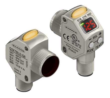 Banner Diffuse Contrast Sensor, Barrel Sensor, 0 → 300 mm Detection Range