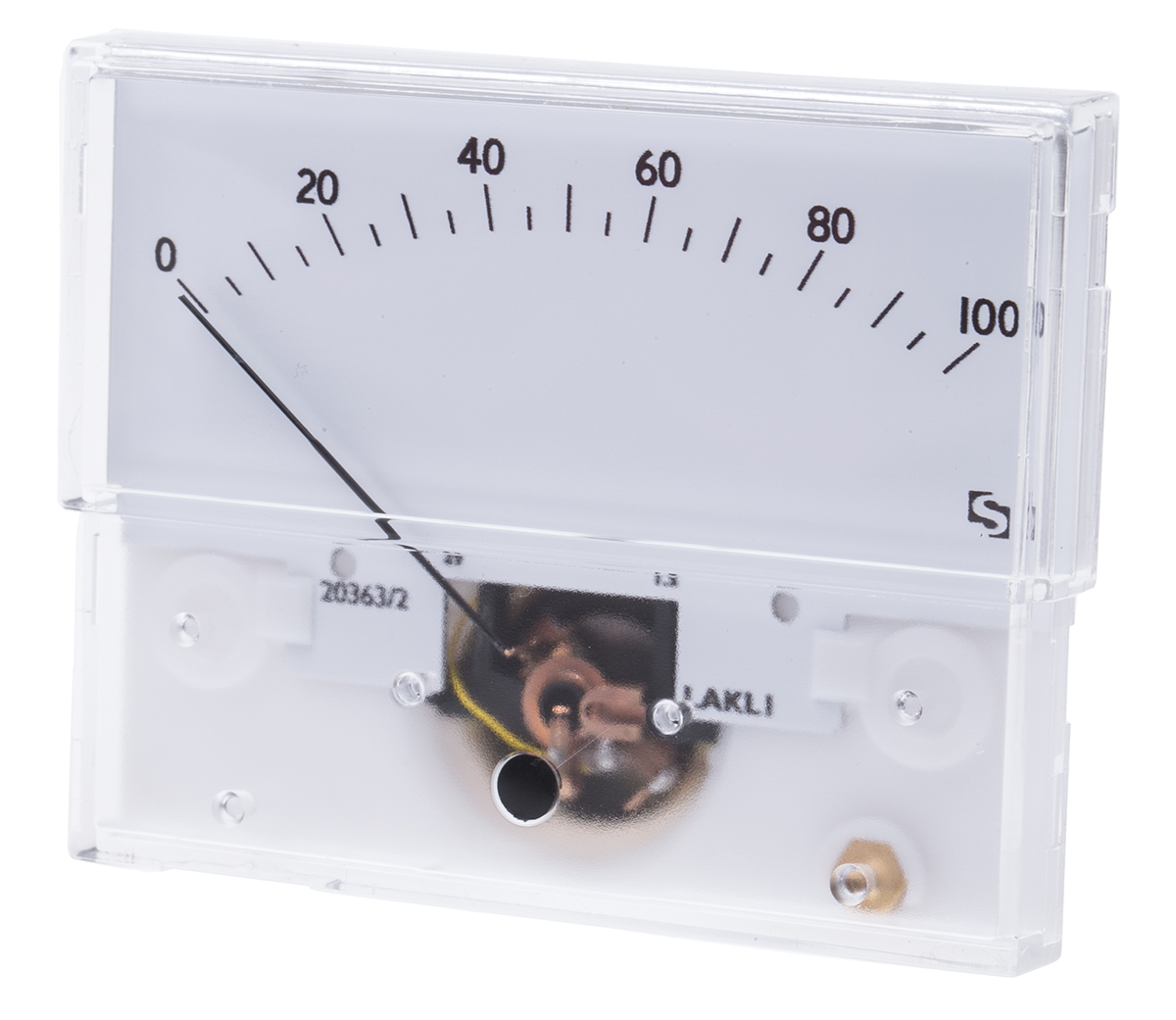 Sifam Tinsley Analogue Panel Ammeter 1mA DC, 32.3mm x 73.7mm, ±1.5 % Moving Coil