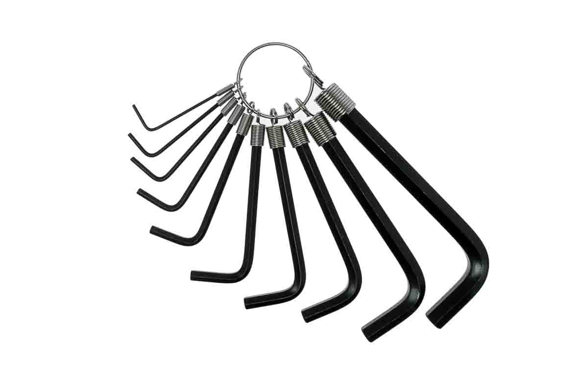 Teng Tools 10 piece L Shape Imperial Hex Key Set, 1/16 → 3/8in
