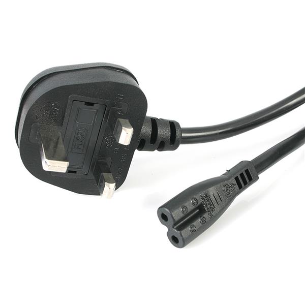 StarTech.com Right Angle CEE 7/7 Plug to Straight IEC C13 Socket Power Cord, 1m