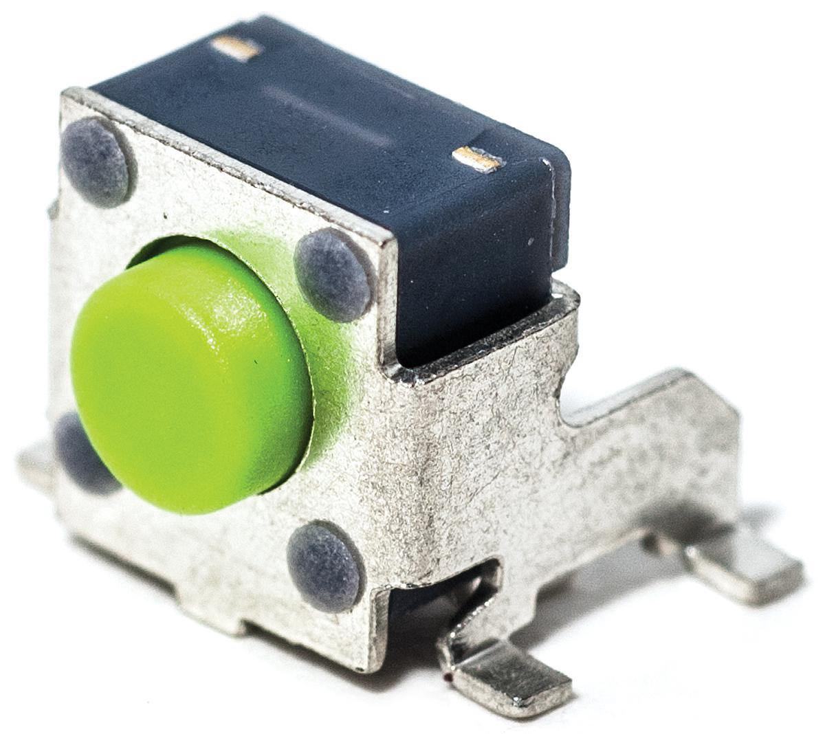 C & K IP40 Grey Button Tactile Switch, SPST 50 mA 3.5 (Dia.)mm Through Hole