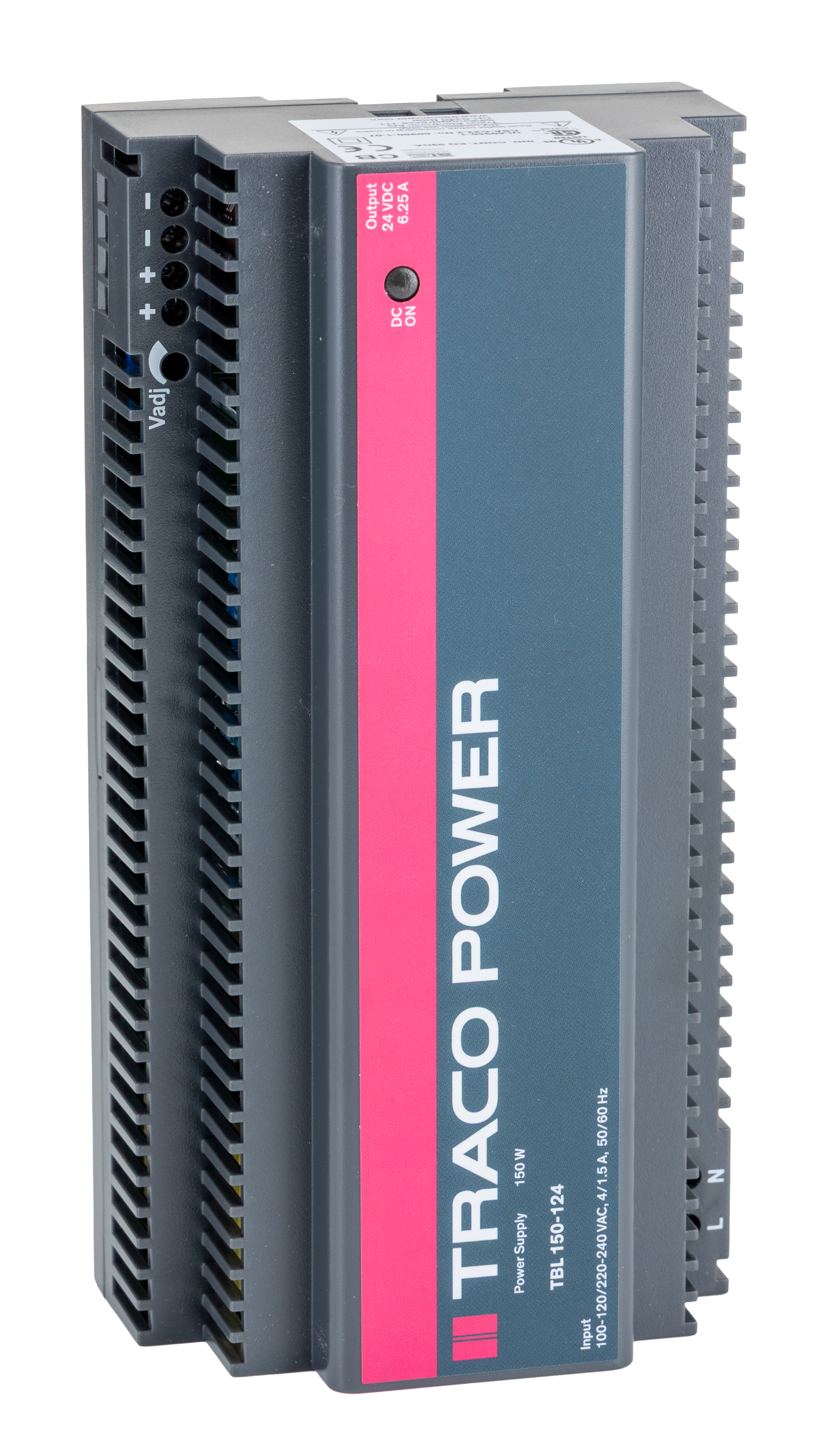 TRACOPOWER TBL Switched Mode DIN Rail Power Supply, 85 → 132V ac ac Input, 24V dc dc Output, 6.25A Output, 150W