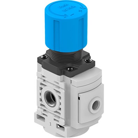 Festo G 1/4 Regulator -, 1/4in, 10bar max. input, MS4-LR-1/4-D6-A8-F1A-B
