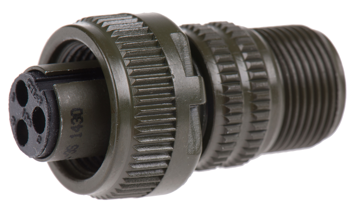 Amphenol Industrial, MS, Copper Alloy 2 Way Free Hanging MIL Spec Circular Connector Receptacle, Socket Contacts,Shell
