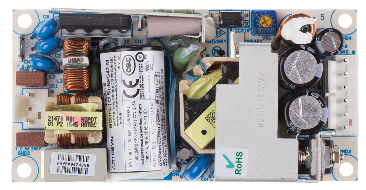 Artesyn Switching Power Supply, NPS42-M, 5V dc, 11A, 40W, 1 Output, 127 → 300 V dc, 90 → 264 V ac Input