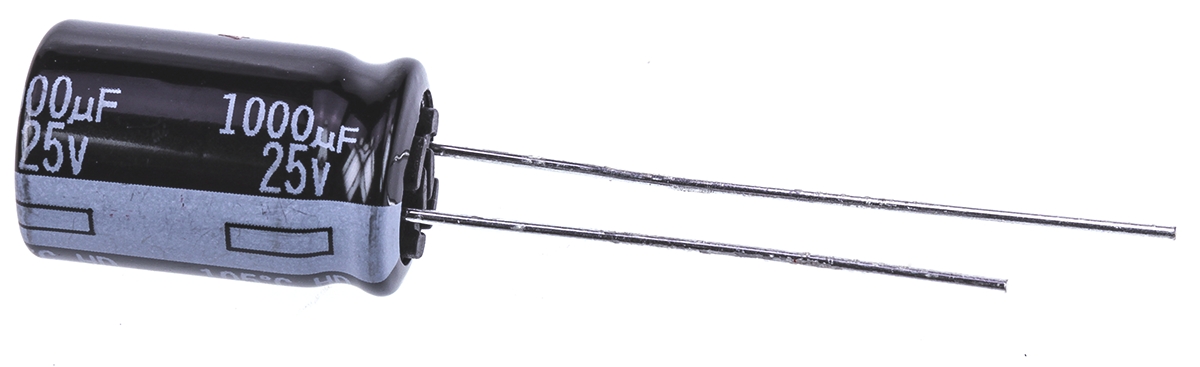 Panasonic 1000μF Aluminium Electrolytic Capacitor 25V dc, Radial, Through Hole - EEUHD1E102