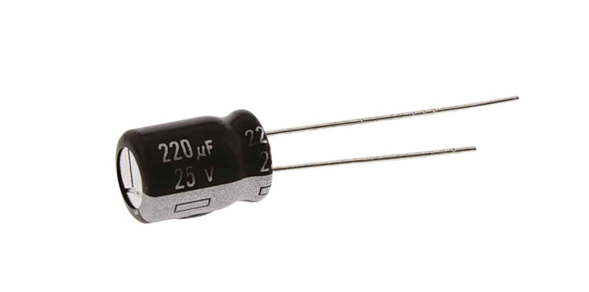 Panasonic 220μF Aluminium Electrolytic Capacitor 25V dc, Radial, Through Hole - EEUEB1E221S