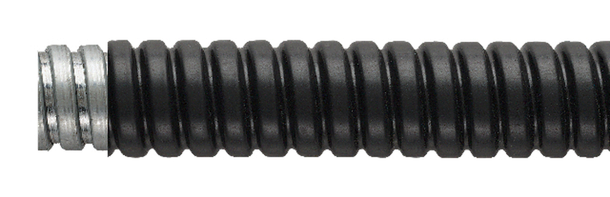 Flexicon Flexible Conduit, 16mm Nominal Diameter, Galvanised Steel, Black