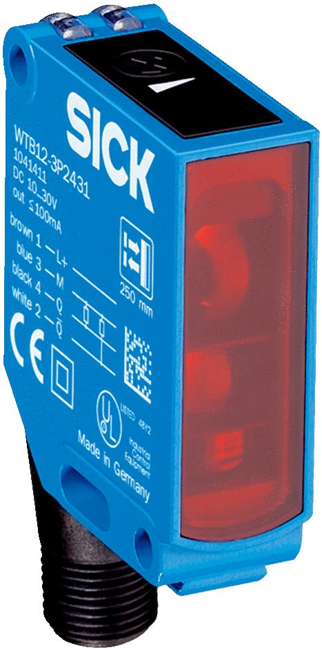 SICK Background Suppression Photoelectric Sensor, Block Sensor, 50 → 100 mm Detection Range