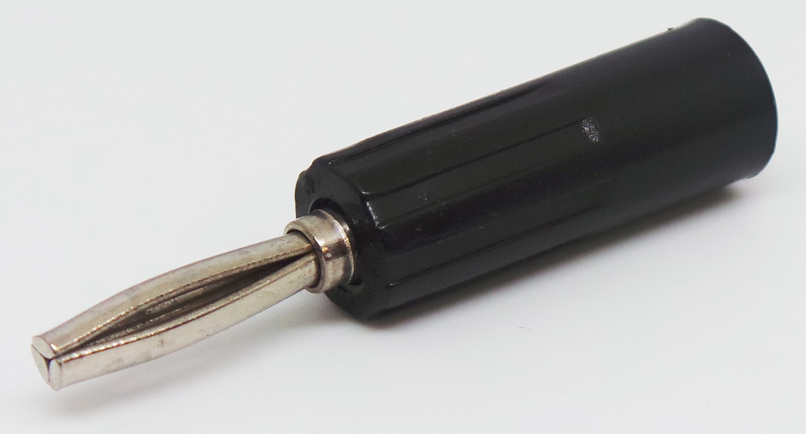 RS PRO Black Male Banana Connectors, Screw Termination, 10A, 50V, Nickel Plating