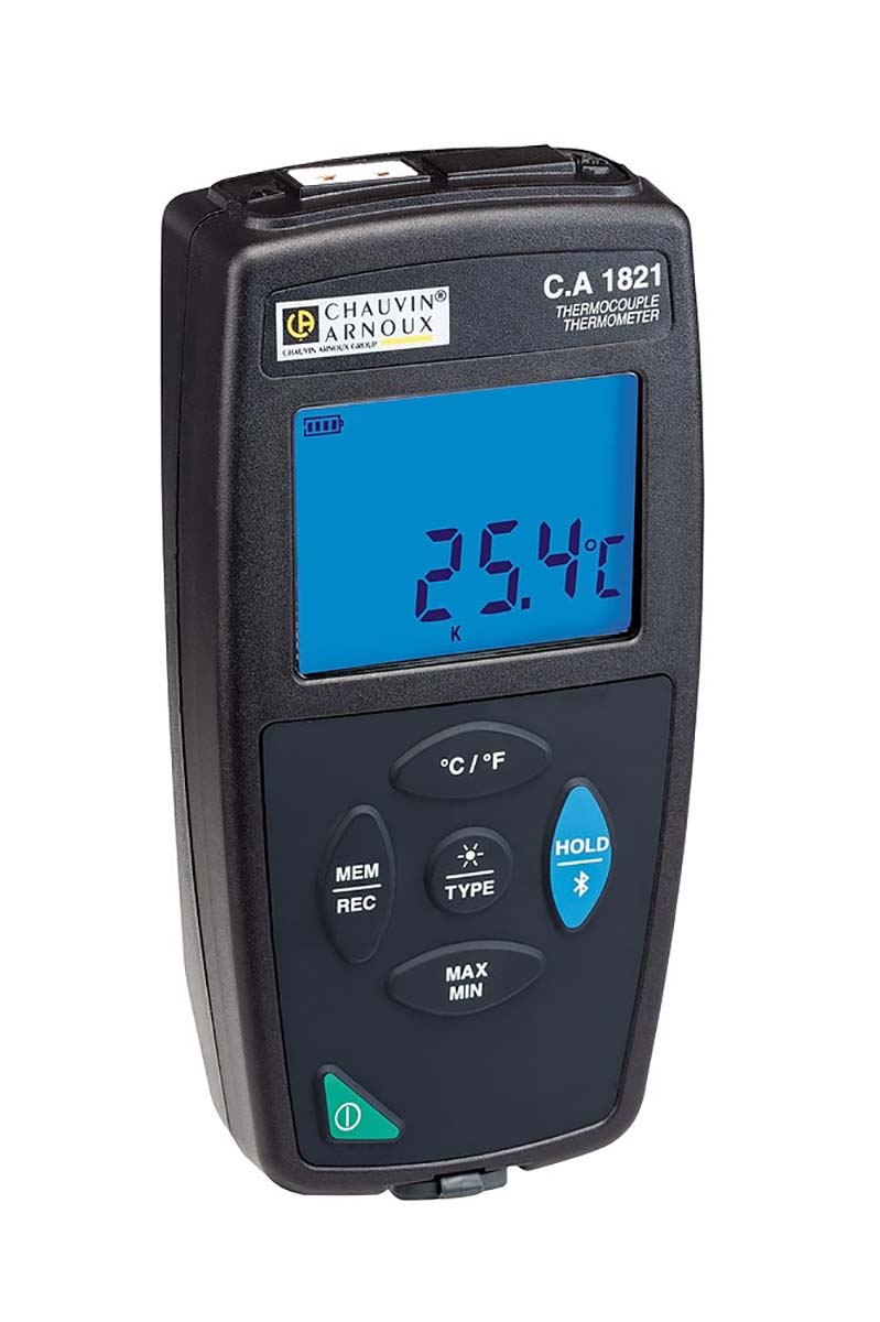 Chauvin Arnoux CA 1821 Wired Digital Thermometer for Temperature measurement Use, E, J, K, N, R, S, T Probe, 1