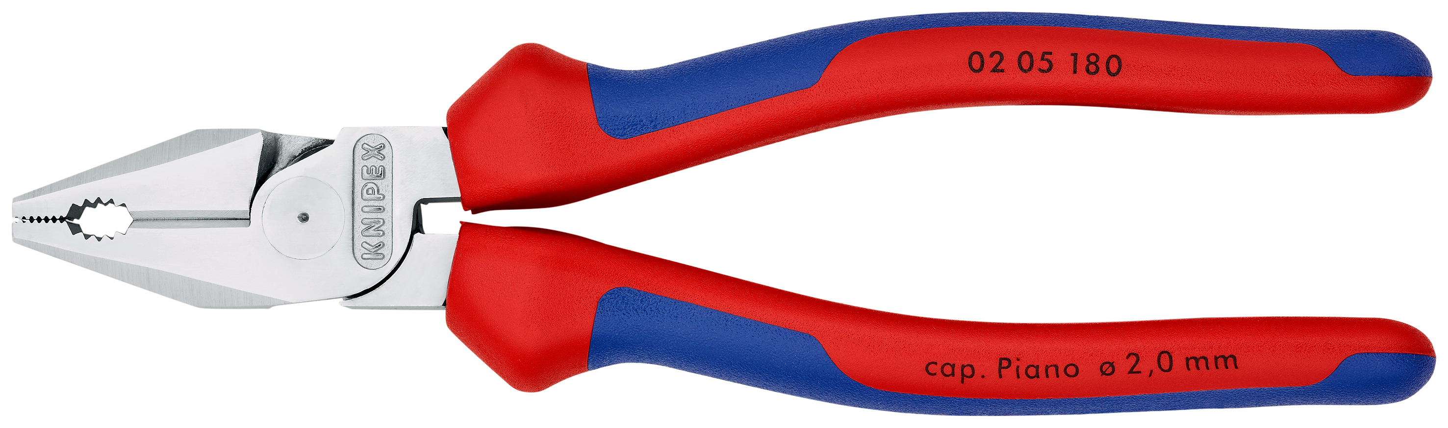 Knipex Combination Pliers, 190 mm Overall, Straight Tip