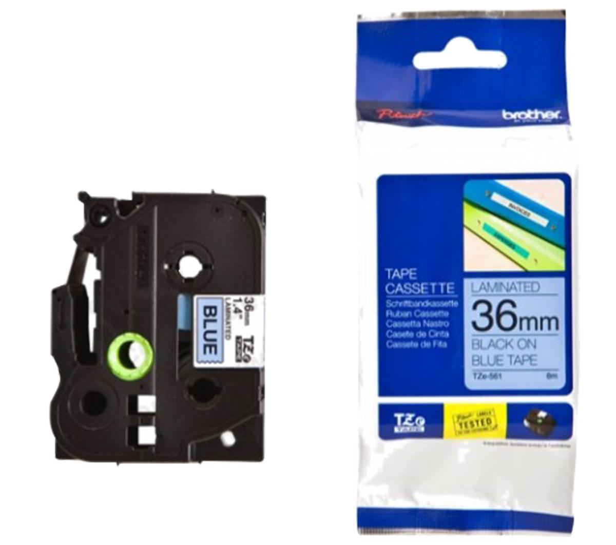 Brother Black on Blue Label Printer Tape, 8 m Length, 36 mm Width