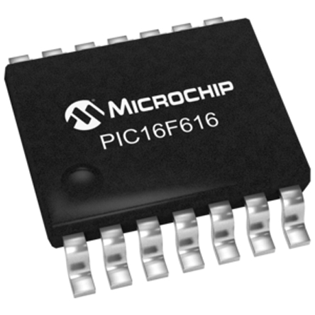 Microchip PIC16F616-I/ST, 8 bit PIC, PIC16F616 Microcontroller, 20 MHz, 3.5kB FLASH, 14-Pin TSSOP