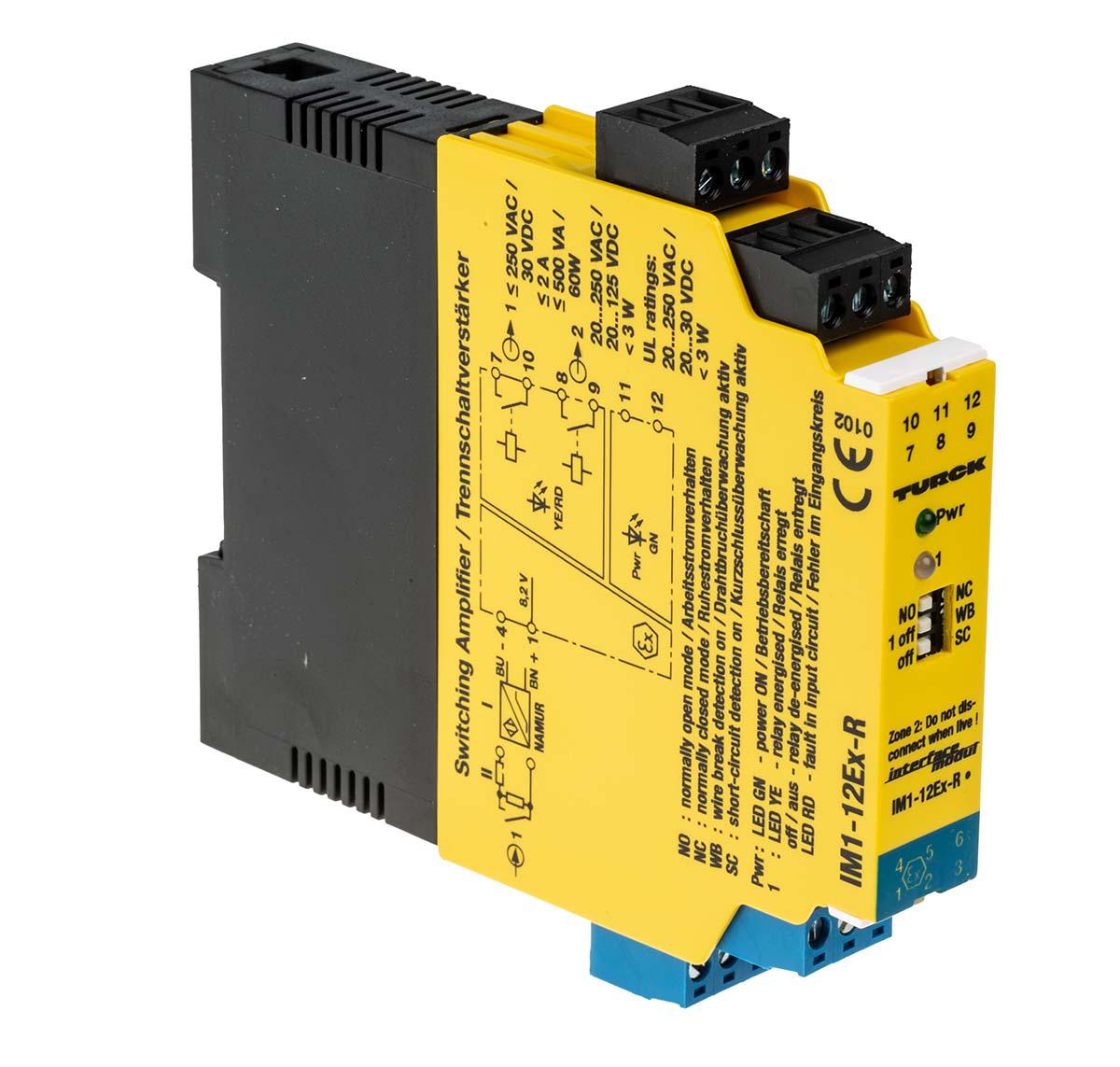 Turck 1 Channel Galvanic Barrier, Isolating Amplifier, NAMUR Sensor, Switch Input, Relay Output, ATEX, IECEx