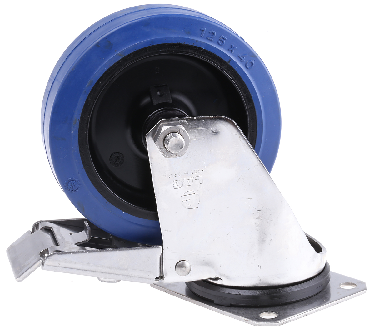 LAG Braked Swivel Castor Wheel, 180kg Capacity, 125mm Wheel