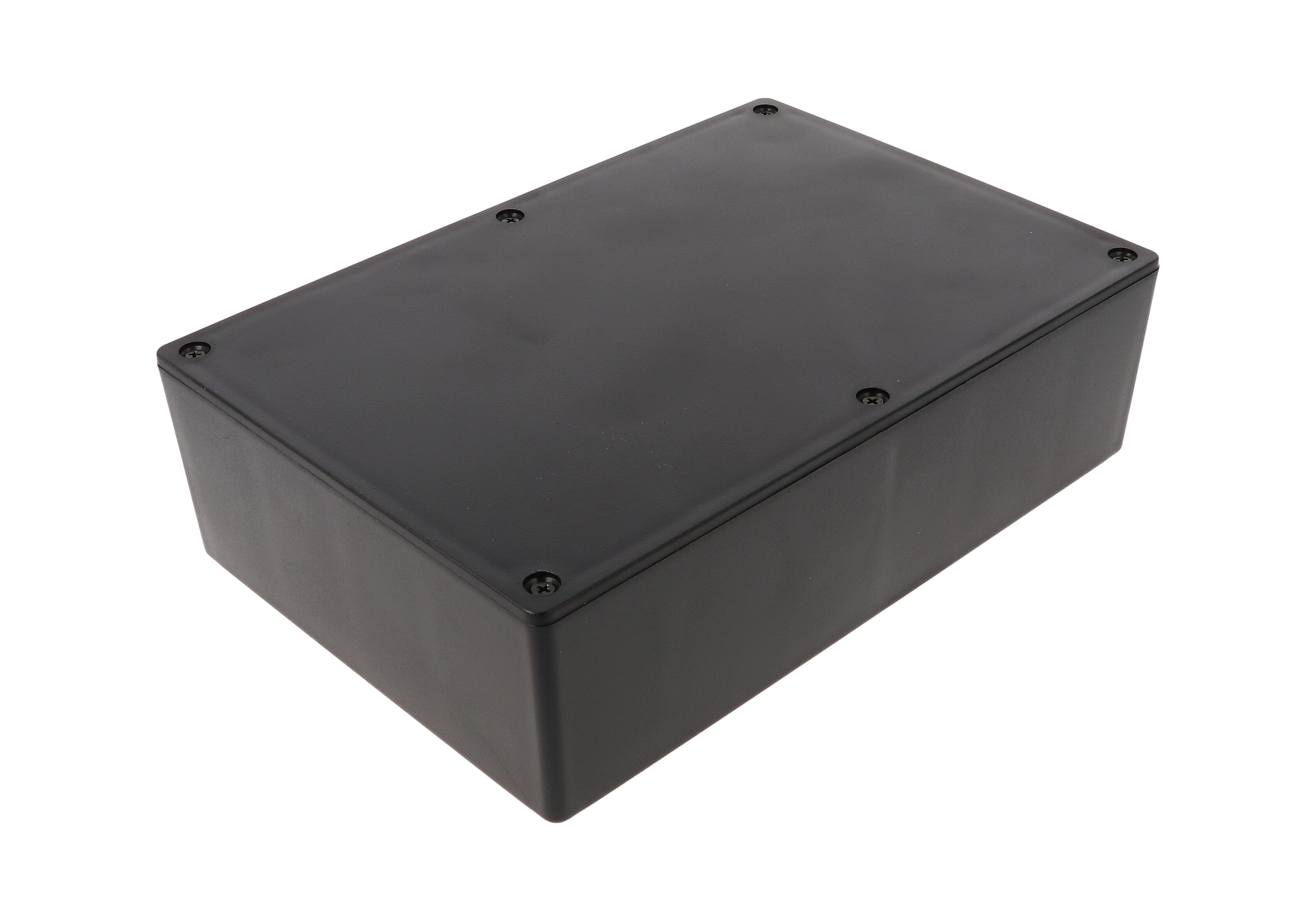 Hammond 1591 Series Black ABS Enclosure, IP54, Flanged, Black Lid, 221 x 150 x 58mm