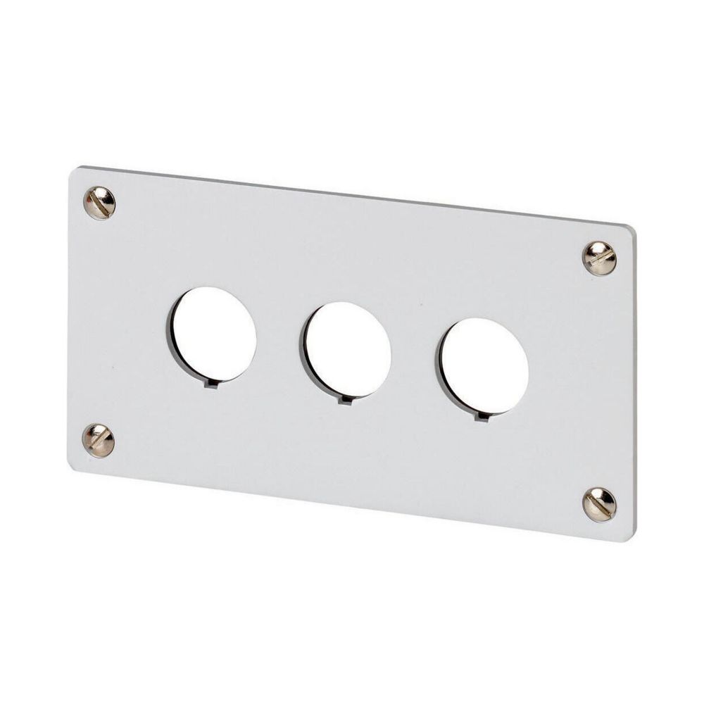 Eaton Brushed Aluminium RMQ Titan M22 Push Button Enclosure - 3 Hole 22mm Diameter