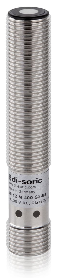 Di-Soric Ultrasonic Threaded Barrel Ultrasonic Sensor, M12, 40 → 400 mm Detection, Push Pull NO/NC, 18 →