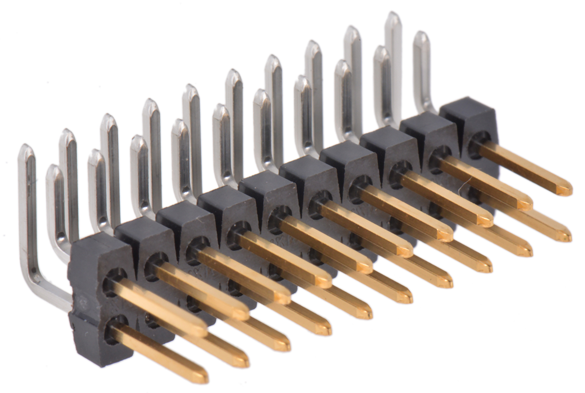 Molex C-Grid III Series Right Angle Through Hole Pin Header, 20 Contact(s), 2.54 mm Pitch, 2 Row, Unshrouded