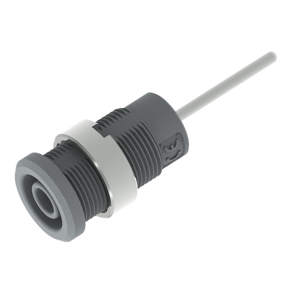 Electro PJP Grey Female Banana Socket, 4 mm Connector, Pin Termination, 36A, 1kV, Nickel Plating