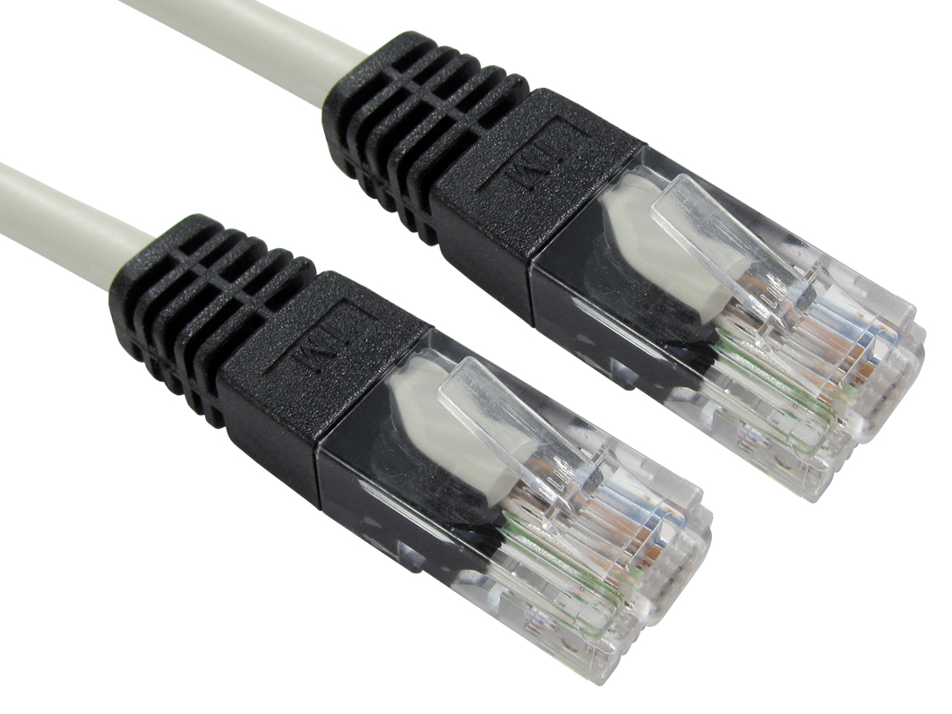 RS PRO, 1m Cat5e, Grey RJ45 to Male RJ45 Male, UTP Unshielded, Terminated PVC Sheath