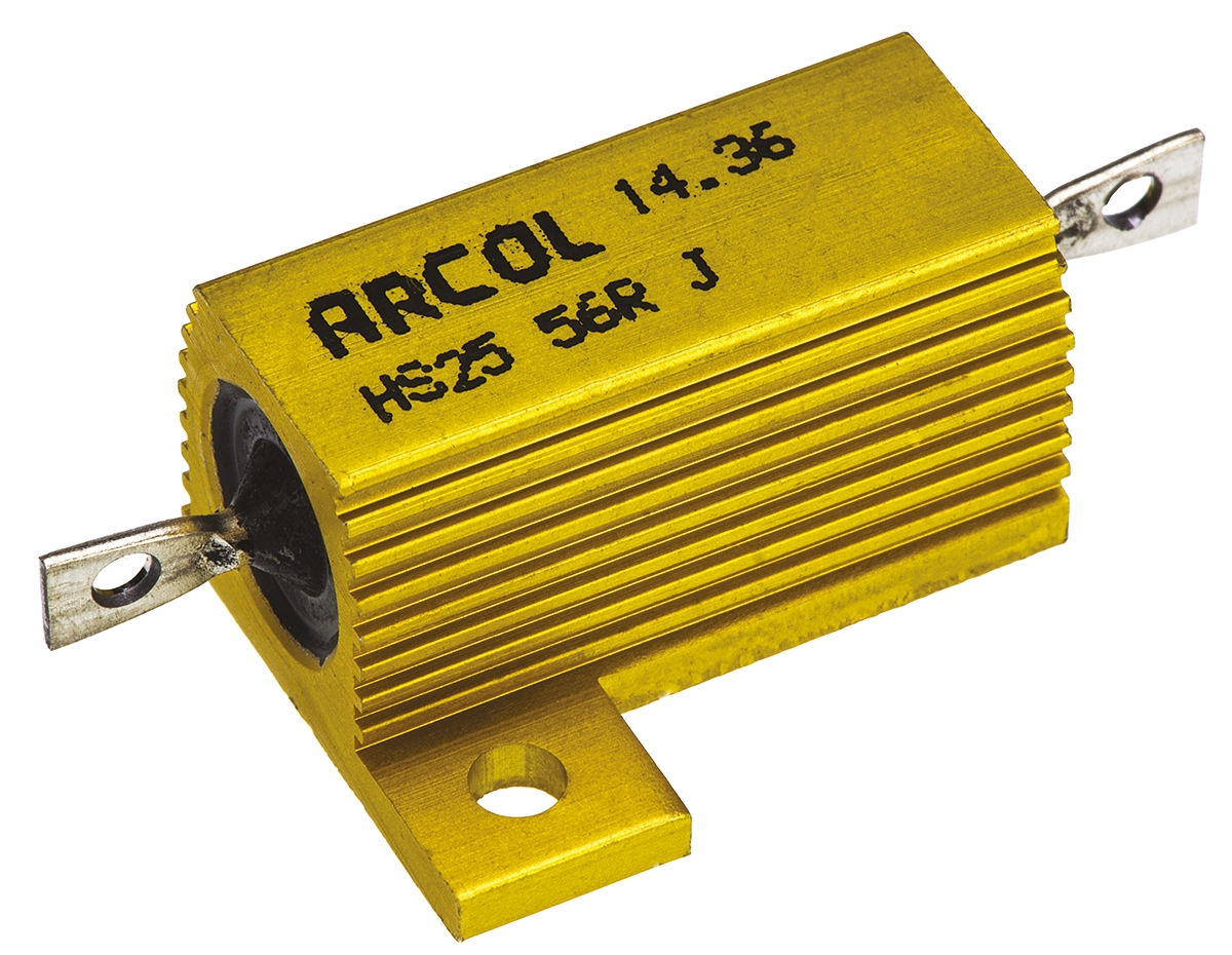 Arcol, 56Ω 25W Wire Wound Chassis Mount Resistor HS25 56R J ±5%