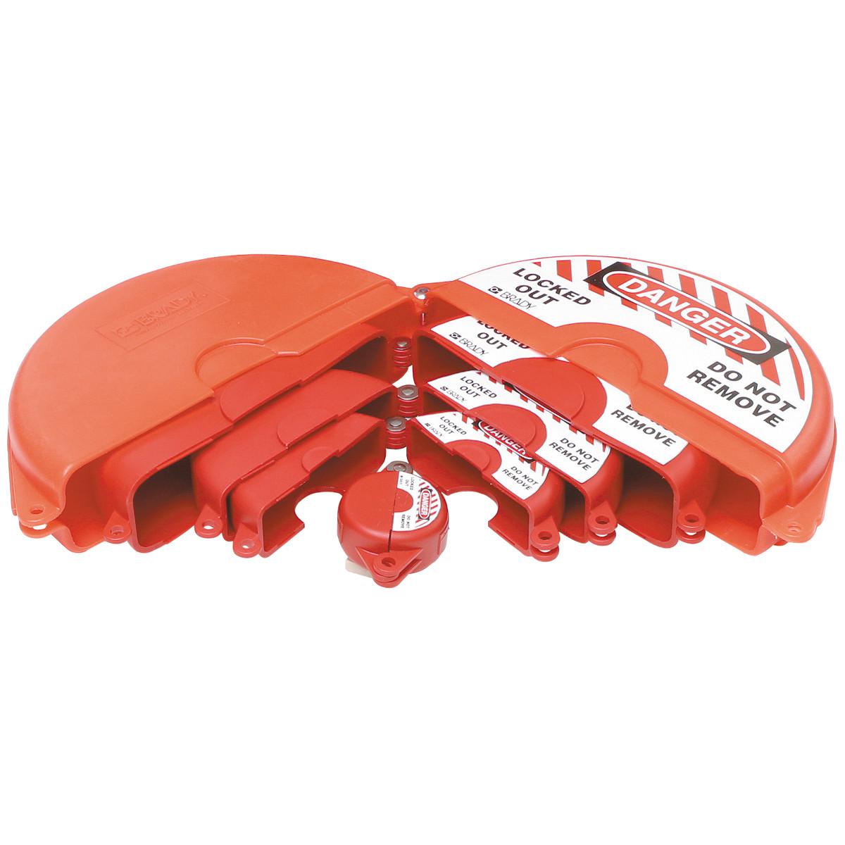 Brady Red 1-Lock Polypropylene Gate Valve Lockout, 9.53mm Shackle, 330.2mm Attachment