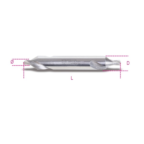 BETA 422 Series HSS Centre Drill Bit for Metal, 1mm Diameter, 35.5 mm Overall