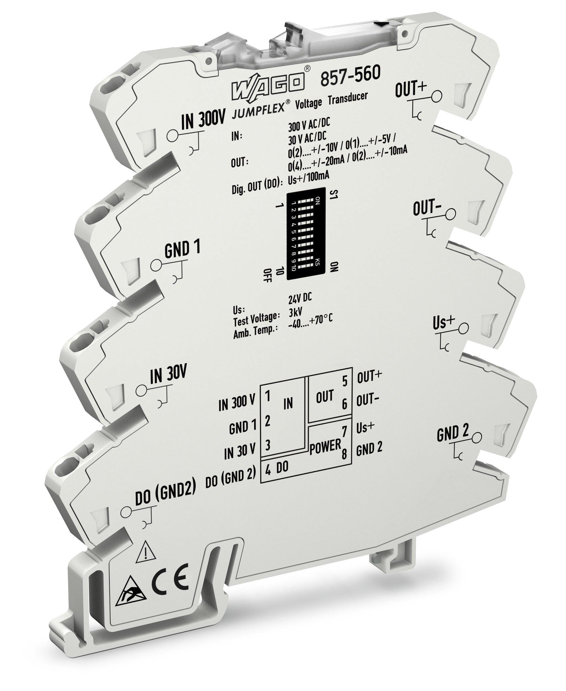 WAGO Jumpflex Series Signal Conditioner, Voltage Input, Current, Voltage Output, 24V dc Supply