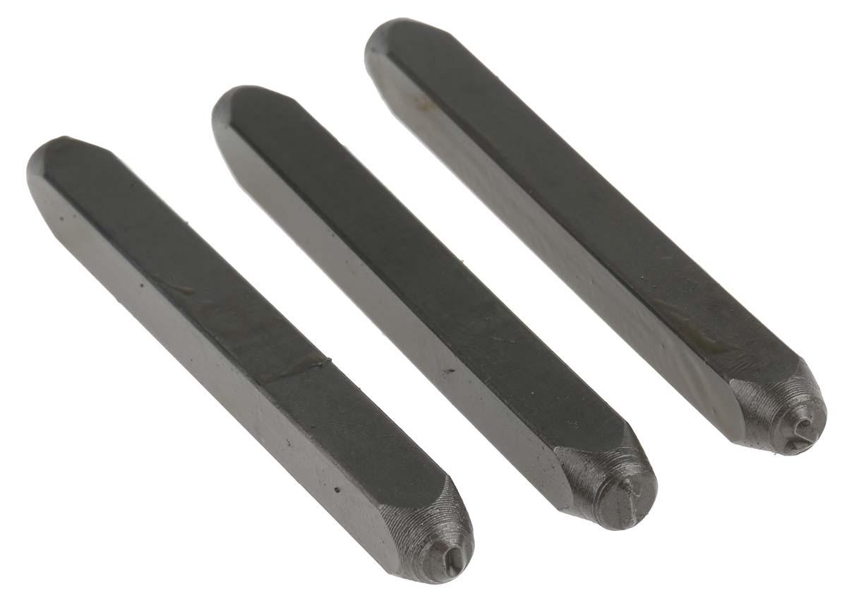 RS PRO 2.5mm x 9 Piece Engraving Punch Set, (0 → 9)