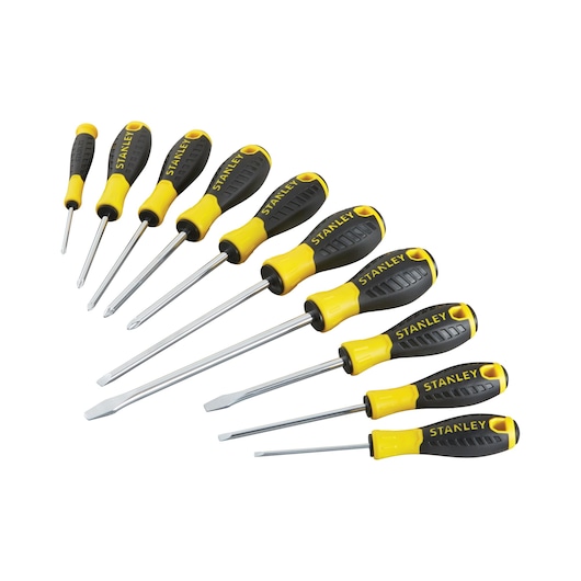 Stanley Phillips; Pozidriv; Slotted Screwdriver Set, 10-Piece