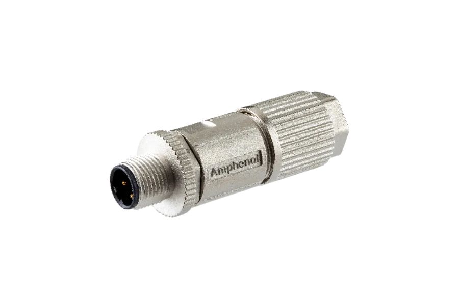 Amphenol Industrial Industrial Circular Connector, 4 Contacts, Cable, M12 Connector, Plug, Male, IP68, MSDS Series