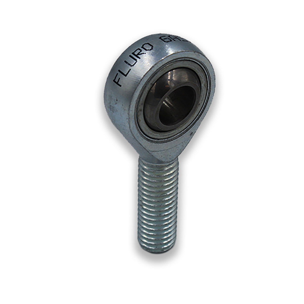 Fluro M16 x 2 Male Galvanized Steel Rod End, 16mm Bore, 87mm Long, Metric Thread Standard, Male Connection Gender