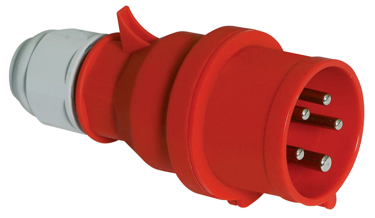 Bals IP44 Red Cable Mount 3P + N + E Industrial Power Plug, Rated At 16A, 415 V