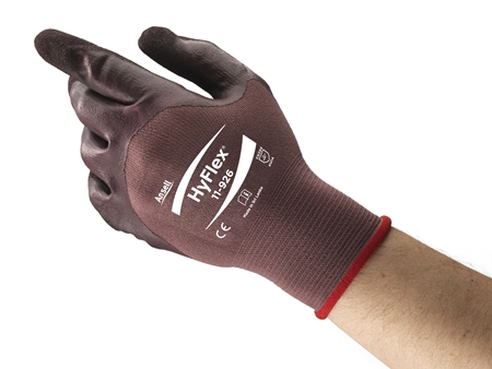 Ansell 11-926 Purple Nylon Nylon Work Gloves, Size 10, Nitrile Coating