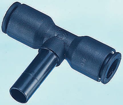 Legris LF3000 Series Tee Tube-to-Tube Adaptor Push In 8 mm, Push In 8 mm to Push In 8 mm, Tube-to-Tube Connection Style