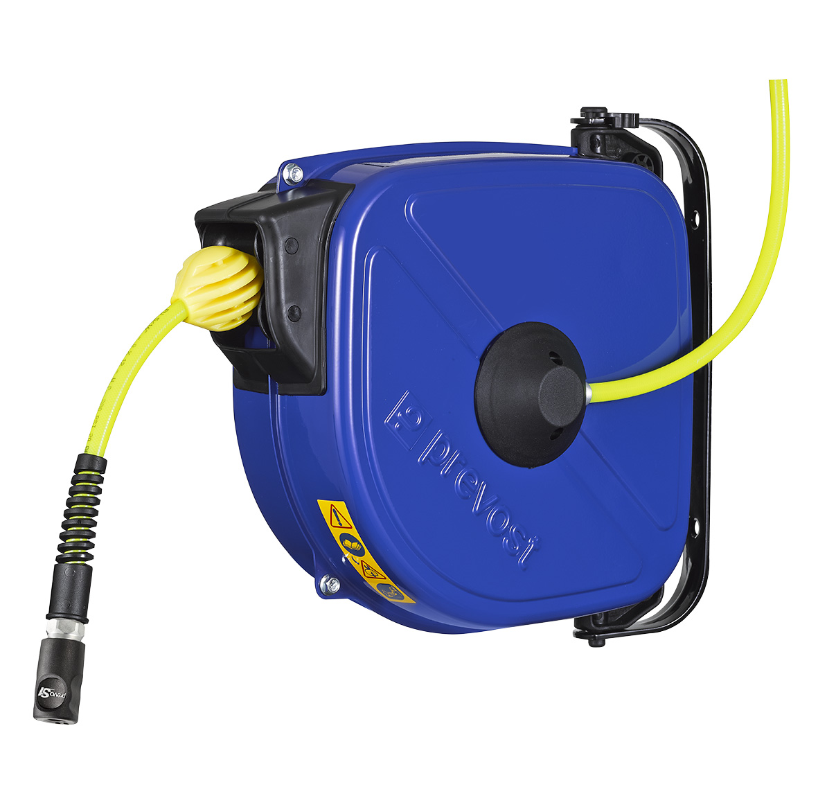 PREVOST Wall Mounted 12m Air Hose Reel, 8mm Inner Diameter, 12mm Outer Diameter, 800L/min Flow Rate